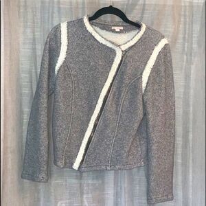 Gap Grey & White Zip Up Cotton Jacket